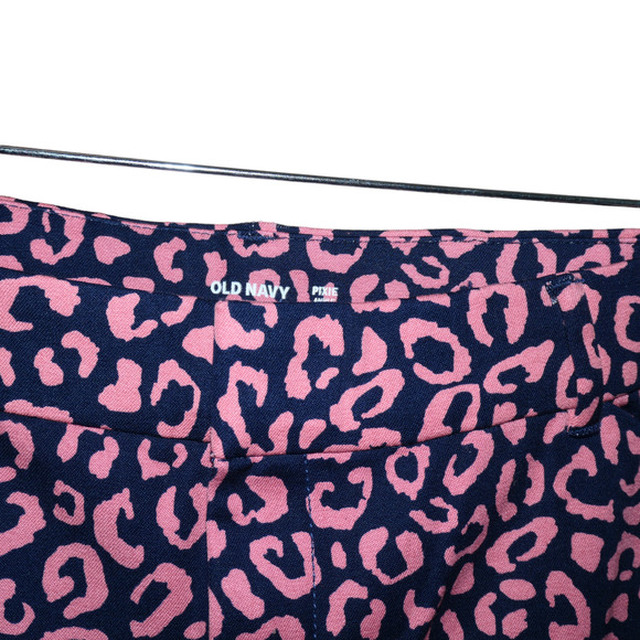 NEW Old Navy Pixie Ankle Pants Womens 16 Pink Blue Animal Print Cheetah Stretch - Picture 3 of 8
